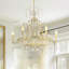 Lustre 6 lumières en cristal empire rétro 27,6 po avec finition argent brossé
