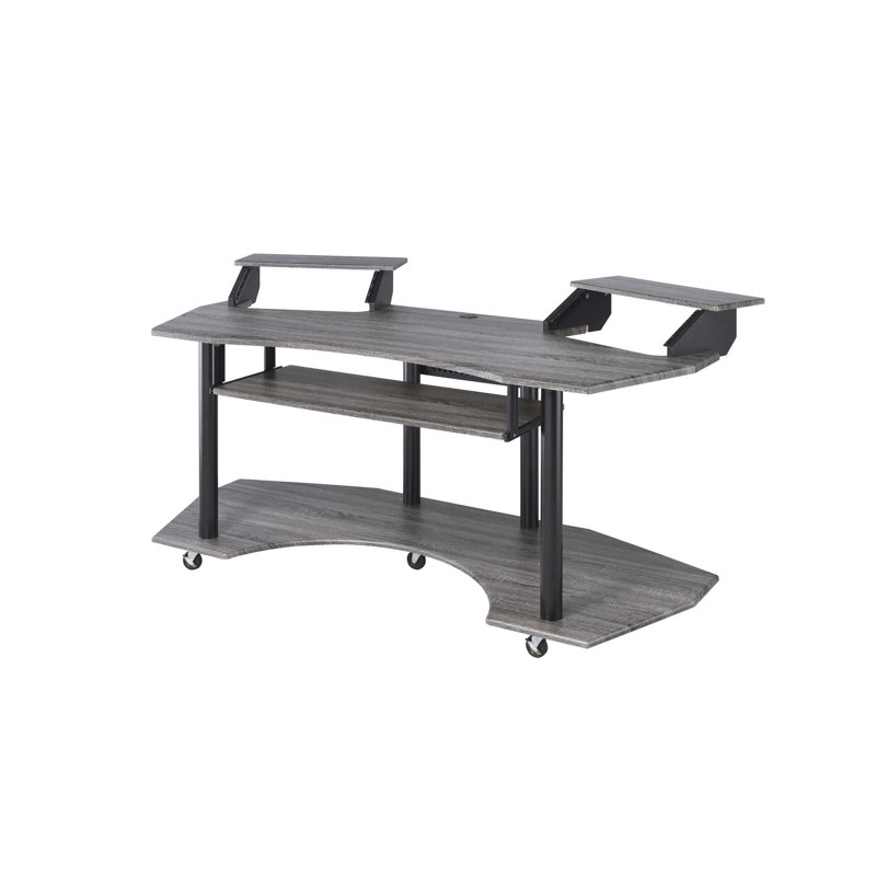 Bureau musical 71 po en chêne noir - Table de bureau ergonomique