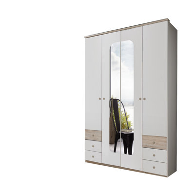 Harlis 4 Door Manufactured Wood Wardrobe
