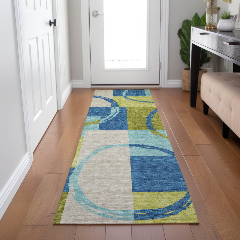 Tapis rectangulaire Aleh avec envers antidérapant, Tapis de couloir 2 pi 3 po x 7 pi 6 po