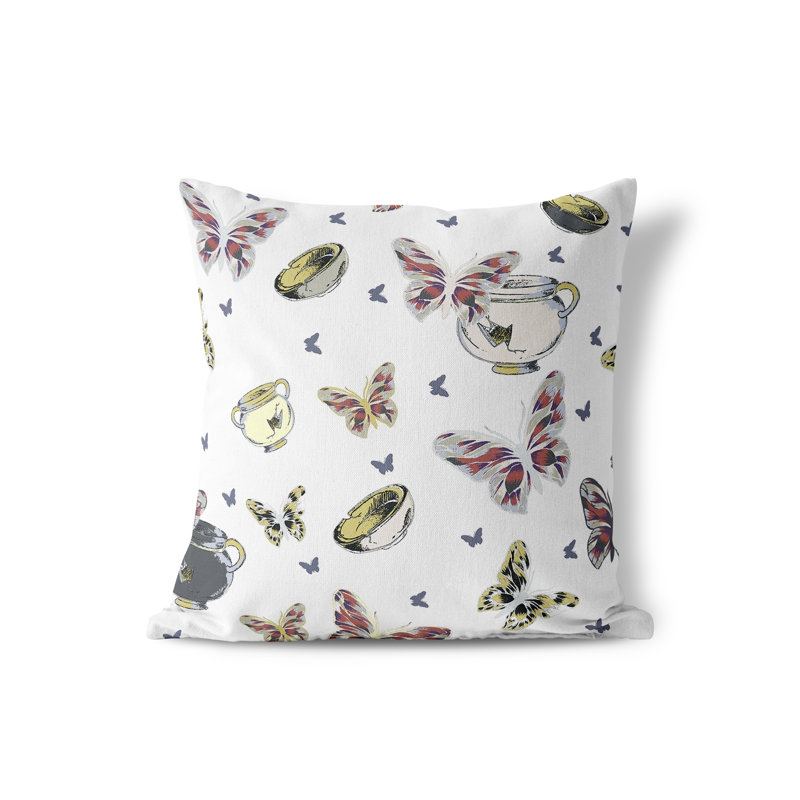 Housse de coussin intérieur / extérieur en polyester / mélange de polyester Butterfly Garden Bowl, 18 po x 18 po