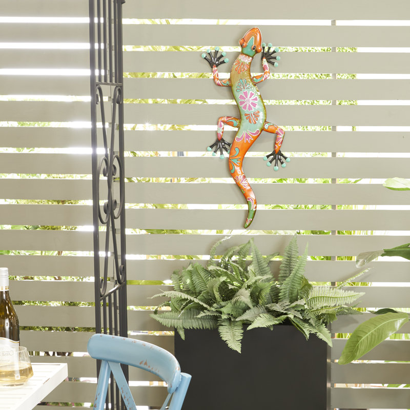 Décoration murale en métal pour l'extérieur, Orange