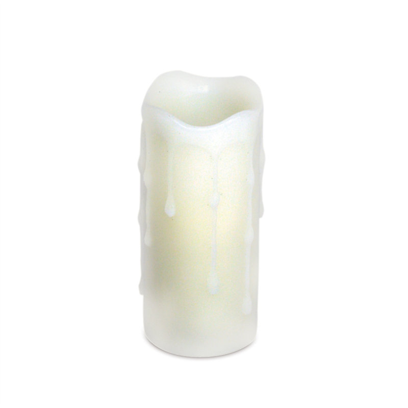 Unscented Flameless Pillar Candle, 4" H x 2" W x 2" D