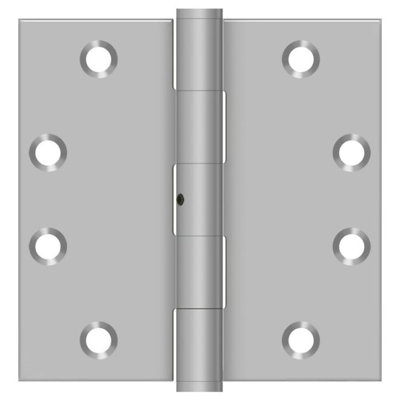 Deltana SS45NU32D 4-1/2" x 4-1/2" Square Hinge Satin Stainless Steel Pair