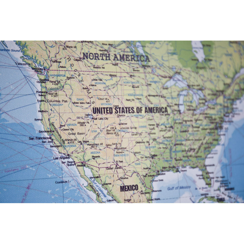 Map Of North America - Wrapped Canvas Print, 51cm H x 76cm W x 3.8cm D