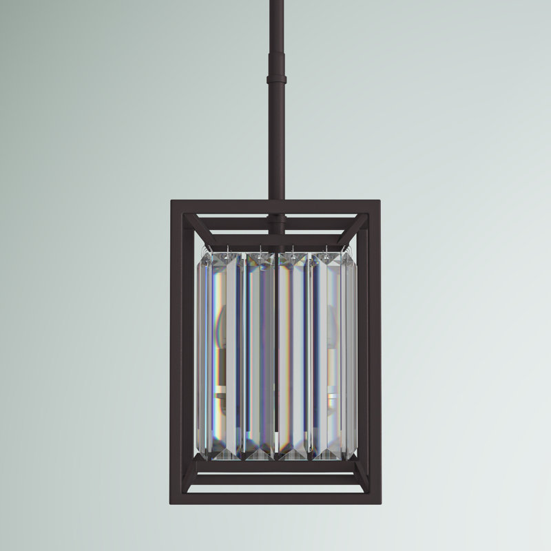 Luminaire suspendu carré à 1 lumière Syracuse, Laiton rétro