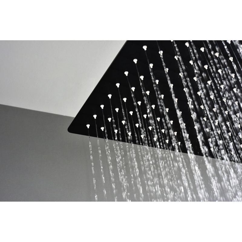 16" Luxury Matte Black Bathroom Shower - Natural Rainfall Simulation, Self-Cleaning Nozzle, Fits American Standard Connections And All Arms Head Recreation,