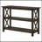 Deep Merlot Console Table with Two Lower Shelves Rectangular Top X Motif Sides for Decorative Items
