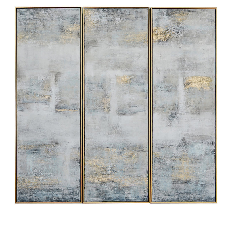 Peinture sur toile abstraite encadrée 3 pièces Avery