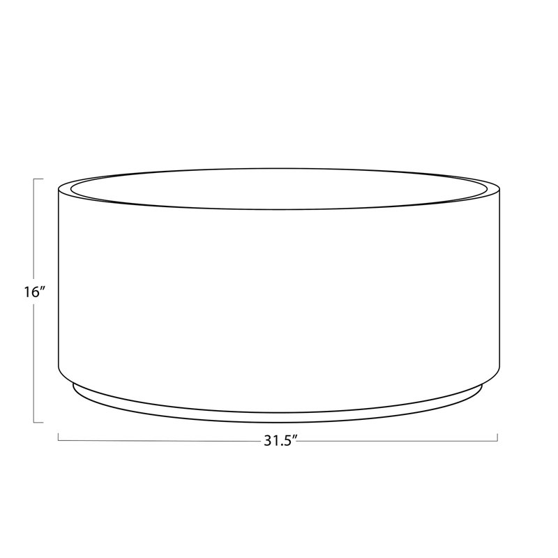 Eli Round Wood and Marble Outdoor Coffee Table