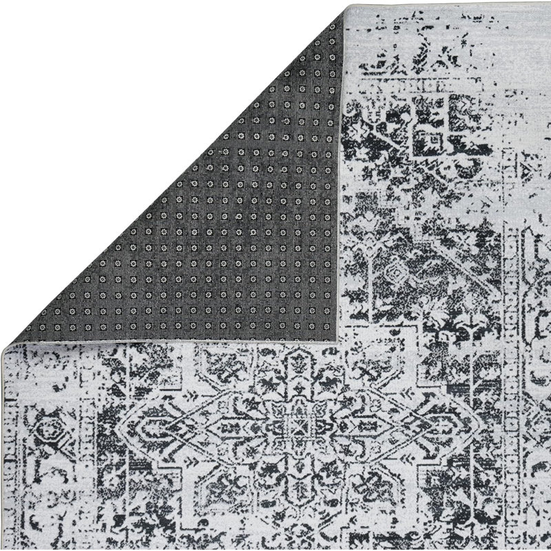Jasin Washable Abstract Indoor Rug, Rectangle 5'4" x 8'