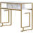 Kezzia Simplistic Makeup Vanity Desk with Middle Drawer and Metal Frame