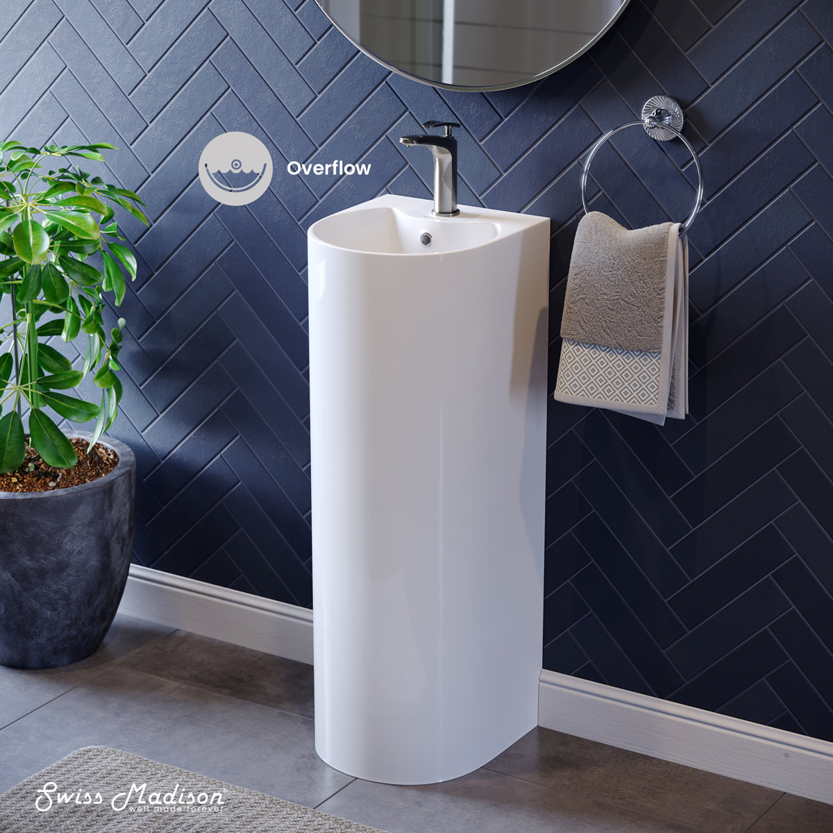 Swiss Madison Sublime Rounded Basin Pedestal sink & Reviews | Wayfair