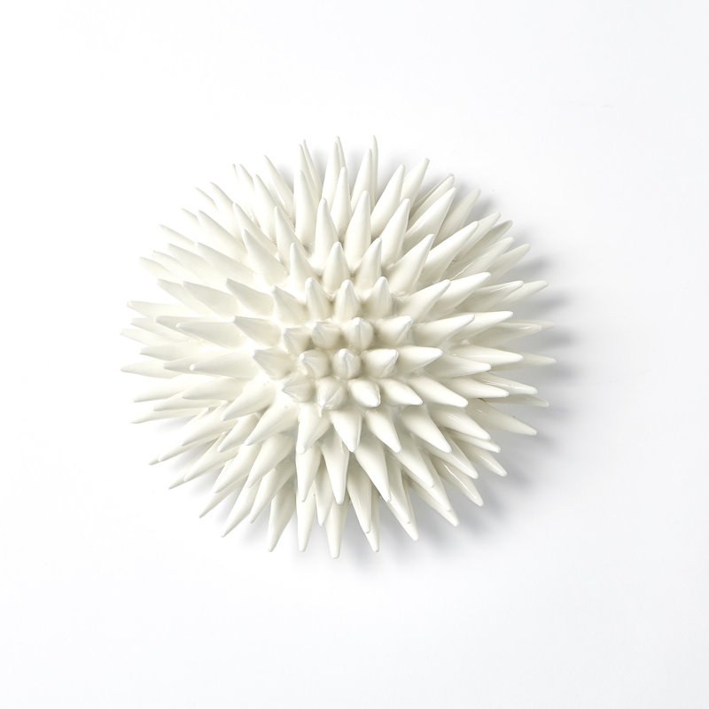 Urchin-White-Sm, 4.5" H x 9.25" W x 9.25" D