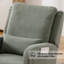 Chaise berçante de 27,5 po de largeur avec pieds en bois massif et coussin lombaire ergonomique-1722160028