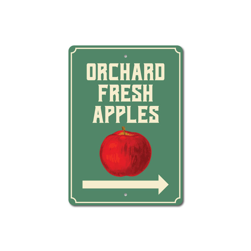 Enseigne en aluminium Orchard Fresh Apples, H 14 po x l 10 po x P 0,04 po