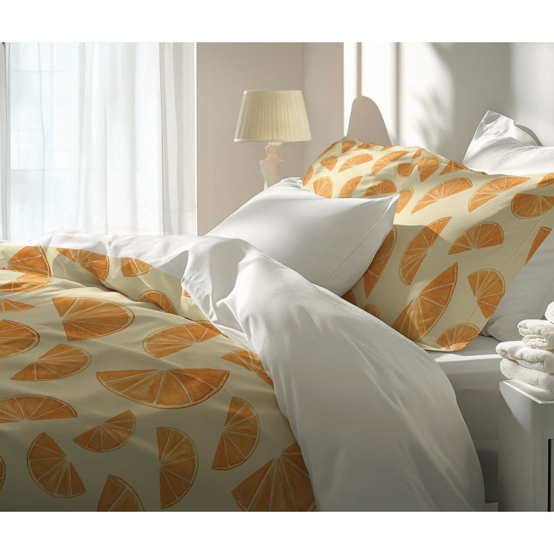 Summers Oranges 3- Piece Decorative Lightweight Comforter Set, Yellow, Twin Comforter + 2 Standard Pillowcases