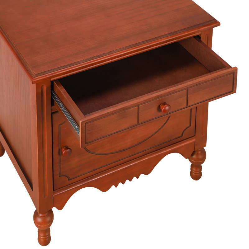 Table de chevet Maribel Vintage, Marron foncé