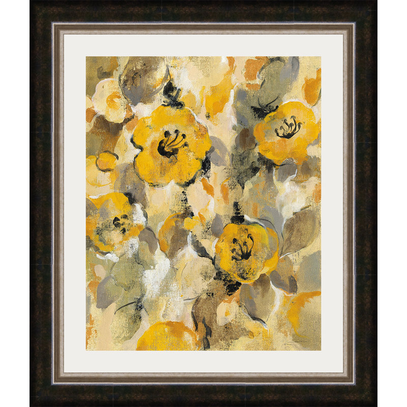 « yellow floral i », reproduction d’art encadrée
