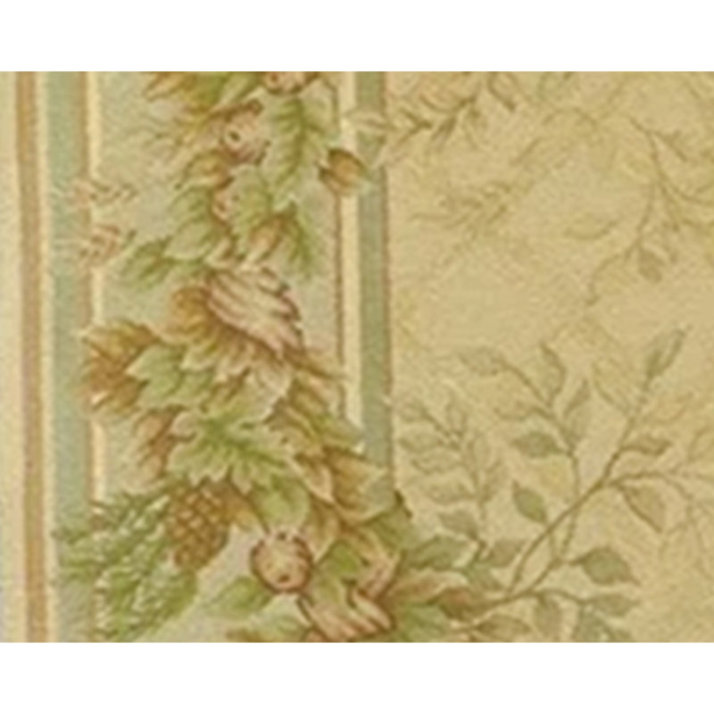Wool Floral Area Rug in Gold, Rectangle 13'10" x 20'4"