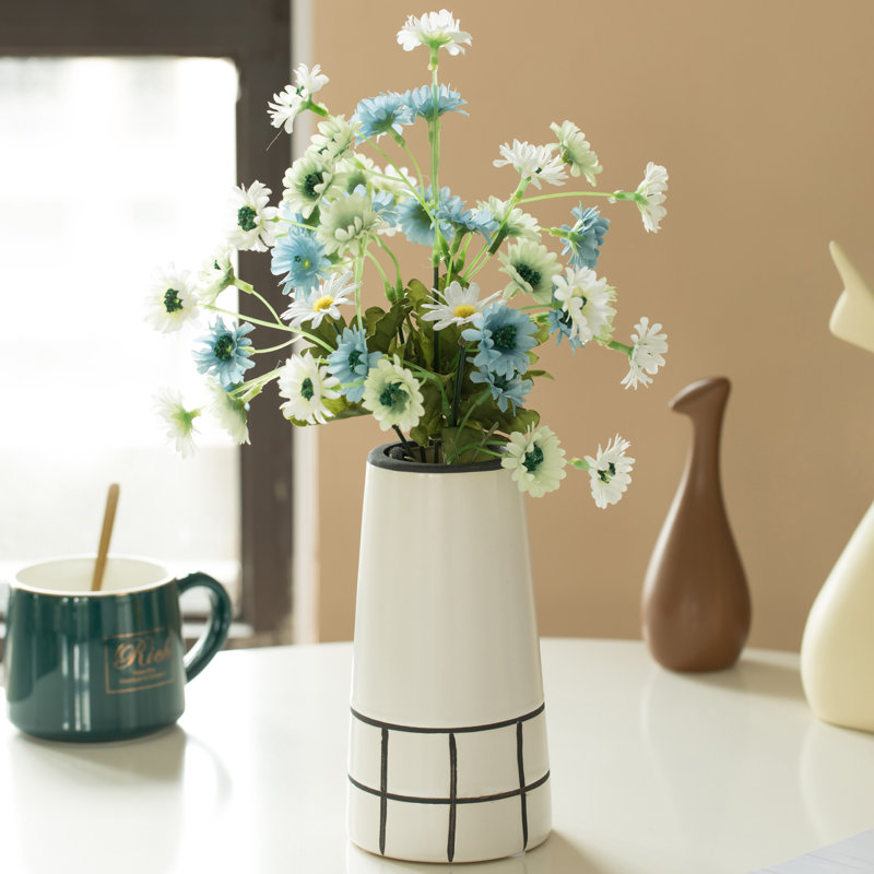 Vase de table en céramique blanc