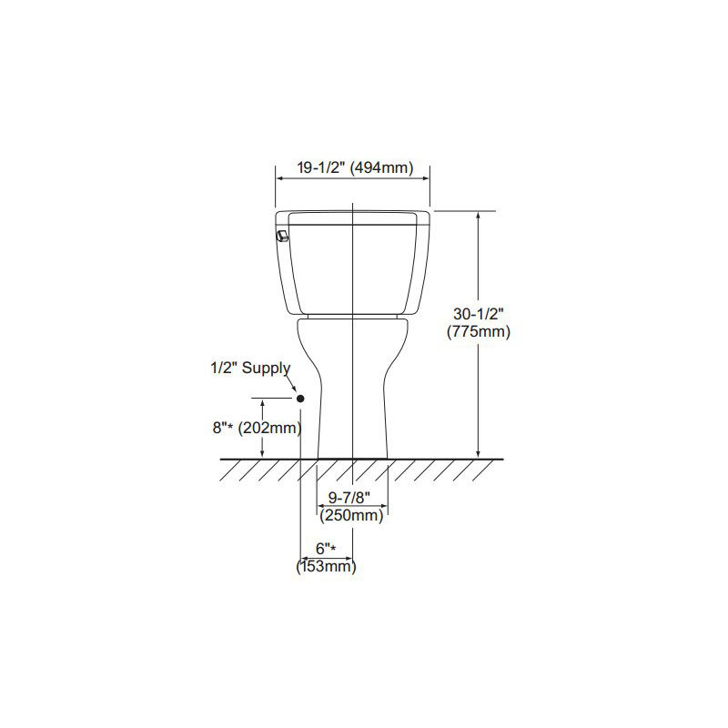 Drake® 1.6 GPF Elongated Two-Piece Toilet (Seat Not Included), LEFT, Cotton