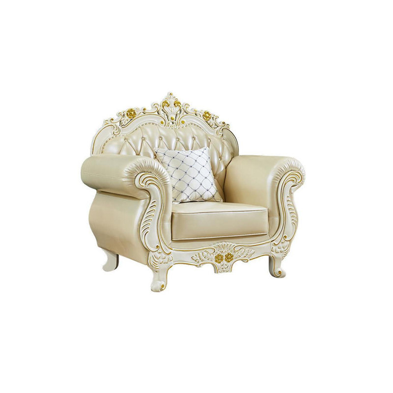 Canapé en cuir de vache sculpté 47,24 de large