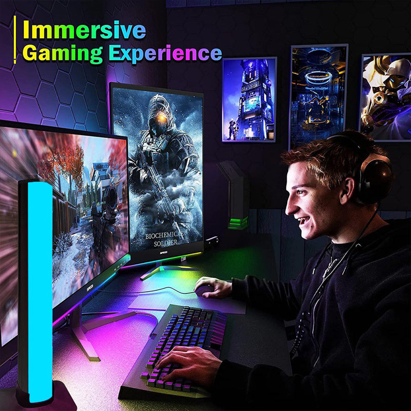 Dimmable LED Light Bar with Remote Control RGB Colour Changing Desk Light