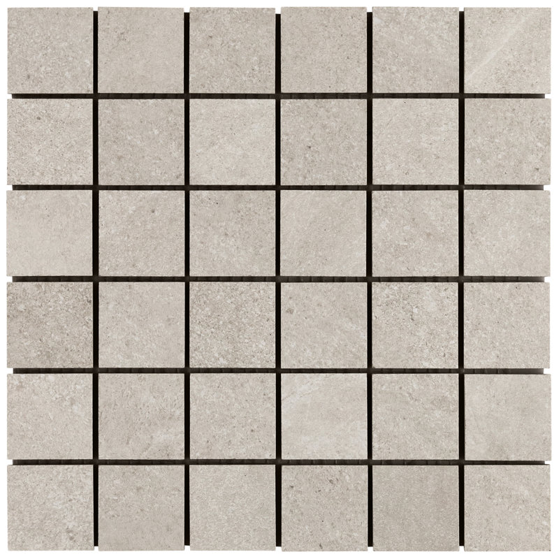 Monolith 11.81 In. X 11.81 In. Matte Porcelain Mosaic Floor And Wall Tile (0.96 Sq. Ft. / Each), Linen White