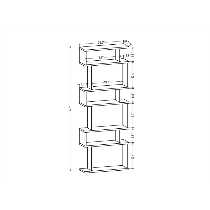 Tovan Geometric Bookcase, Oak