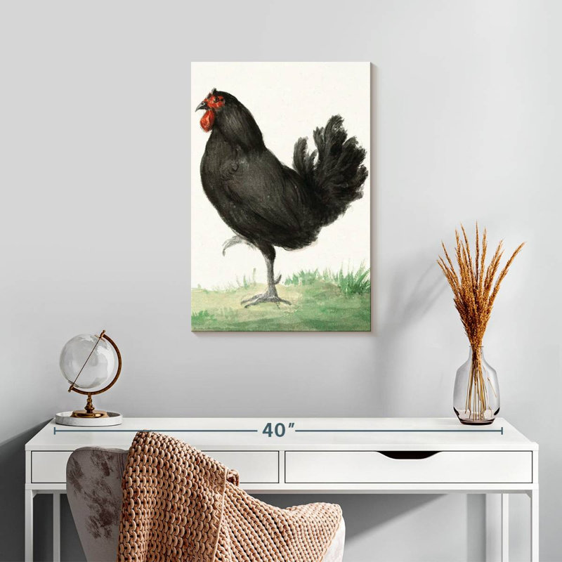 Brampt Standing Black Chicken, 24" H x 16" W