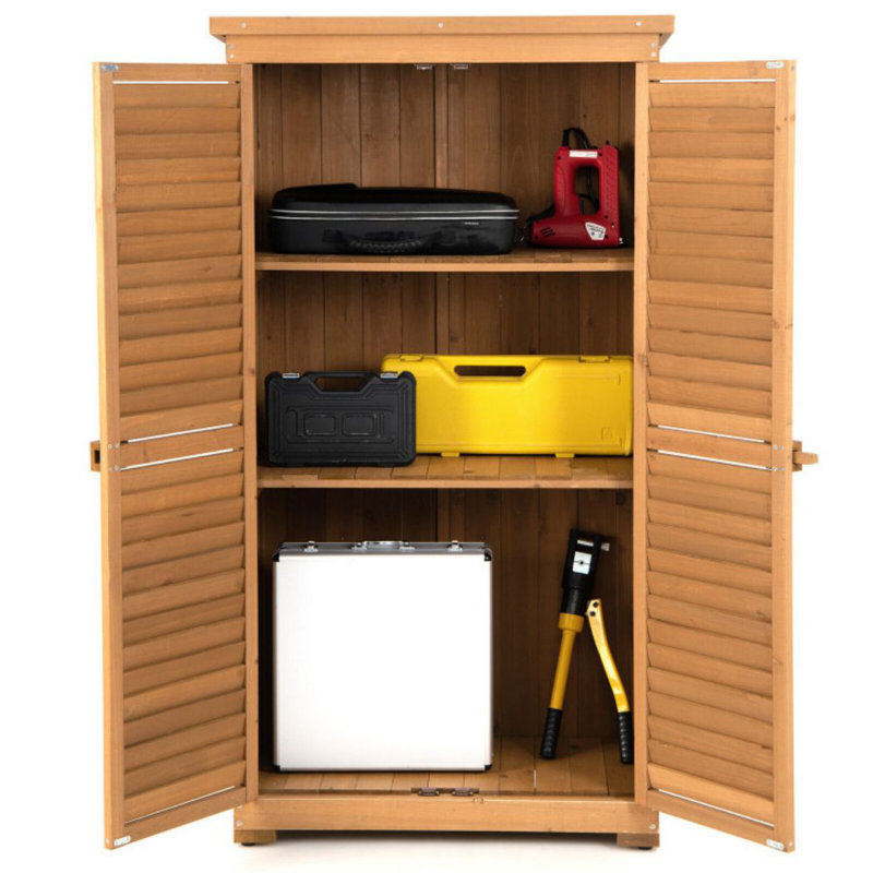 Garden 3 ft. W x 1 ft. D Solid Wood Vertical Tool Shed
