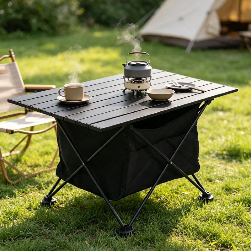 Britani Rectangular Metal Folding Outdoor Camping Table , cm W cm D, 40" H x 68" W x 45" D