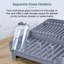 Tower T814003GRY Plastic Dish Rack with Removable Cutlery Holder, Glass Holders & Drainage Spout, Grey