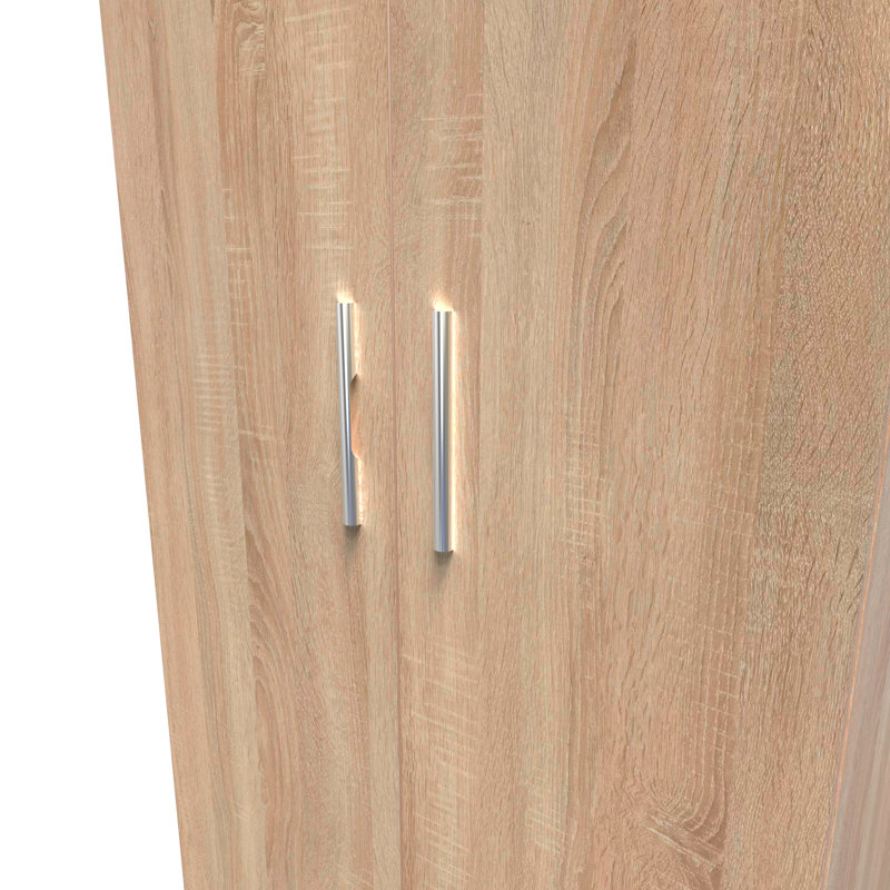 Borgeson 2 Door Wardrobe , Bardolino Oak, 182" H x 74" W x 53" D