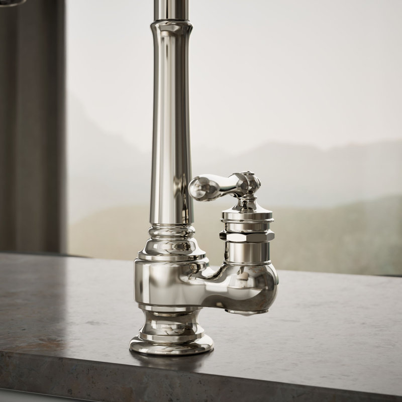 Artifacts Pull Down Bar Faucet, Vibrant Polished Nickel
