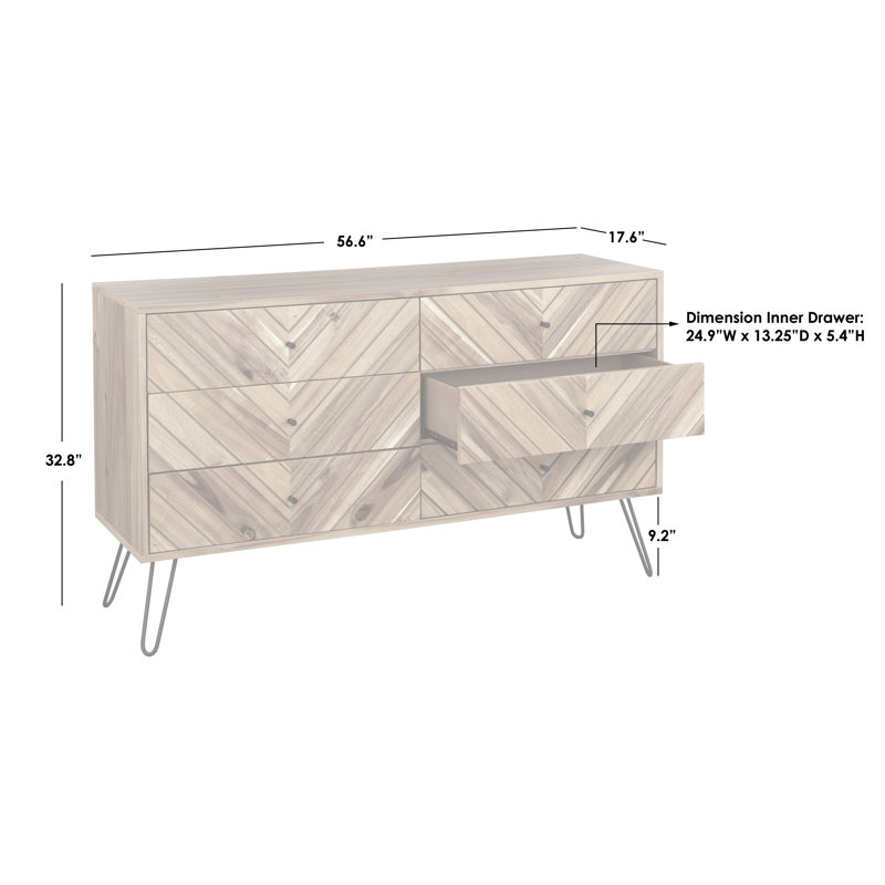 Adal 56.5'' W 6 - Drawer Dresser
