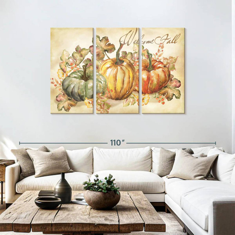 Yarlin Watercolor Harvest Welcome Fall, H 48 po x l 74 po
