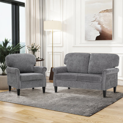 Three-seater Solid Wood Sofa With Linen Fabric