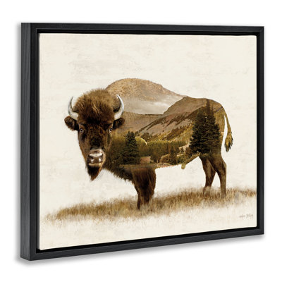 Art mural sur toile Nature Bison Floater par Amber Sterling