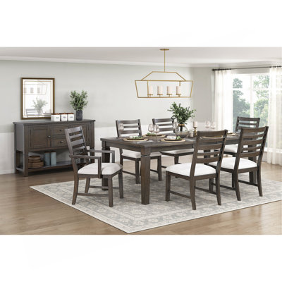 Ensemble de salle à manger de style classique avec table à finition espresso foncé et rallonge et chaises