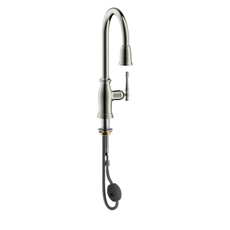 Ultra Faucets Prime Pull Down Kitchen Faucet, Brushed Nickel