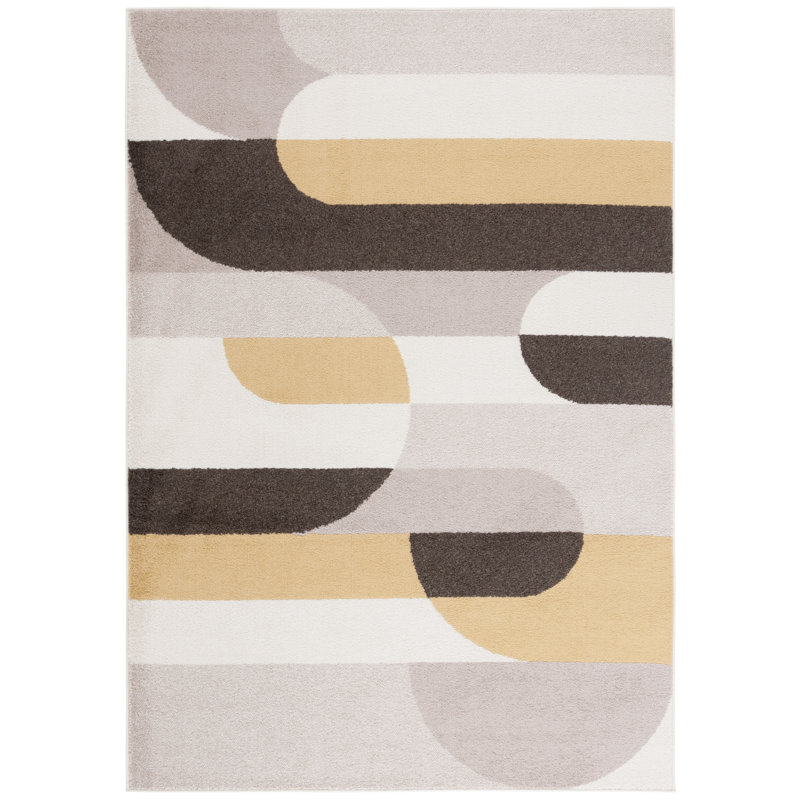 Tapis abstrait Makai Performance, Rond 6 pi 7 po