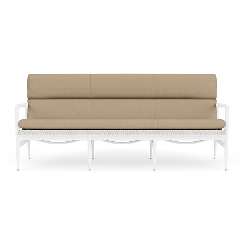 Cascade Outdoor 3 - Seat Patio Sofa, Fife Sahara, Matte White