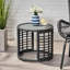 Table d'appoint grise, P 17,78 po x l 16,58 po, 12,06 lb, comptoir à boissons - texture, poids de 17,78 po x 16,58 po x 11,9 lb-131330909