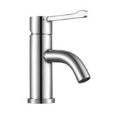 Whitehaus Collection Stainless Steel Extended Single Lever Bathroom Faucet with Pop-up Drain