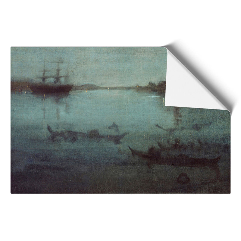 The Lagoon Venice by James Mcneill Whistler - Unframed Painting, 42cm H x 59cm W x 0.1cm D