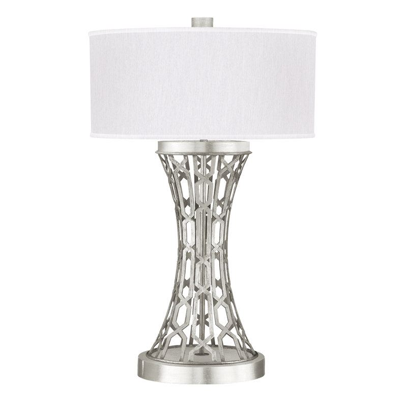 Allegretto Table Lamp, Silver , White