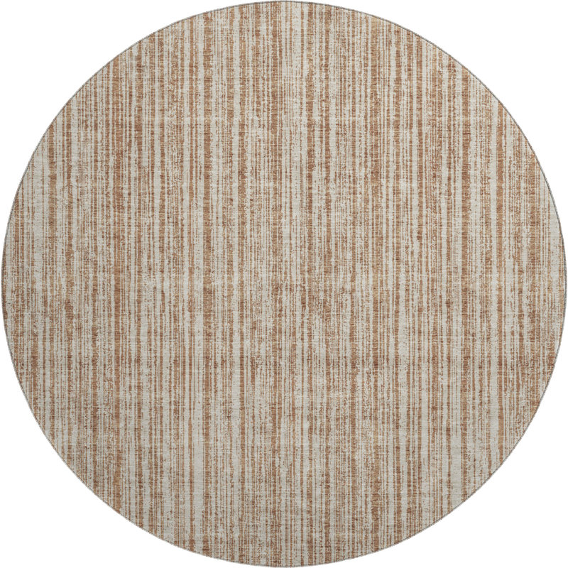 Premium Machine Washable Prisco Paprika Rug, Round 8'