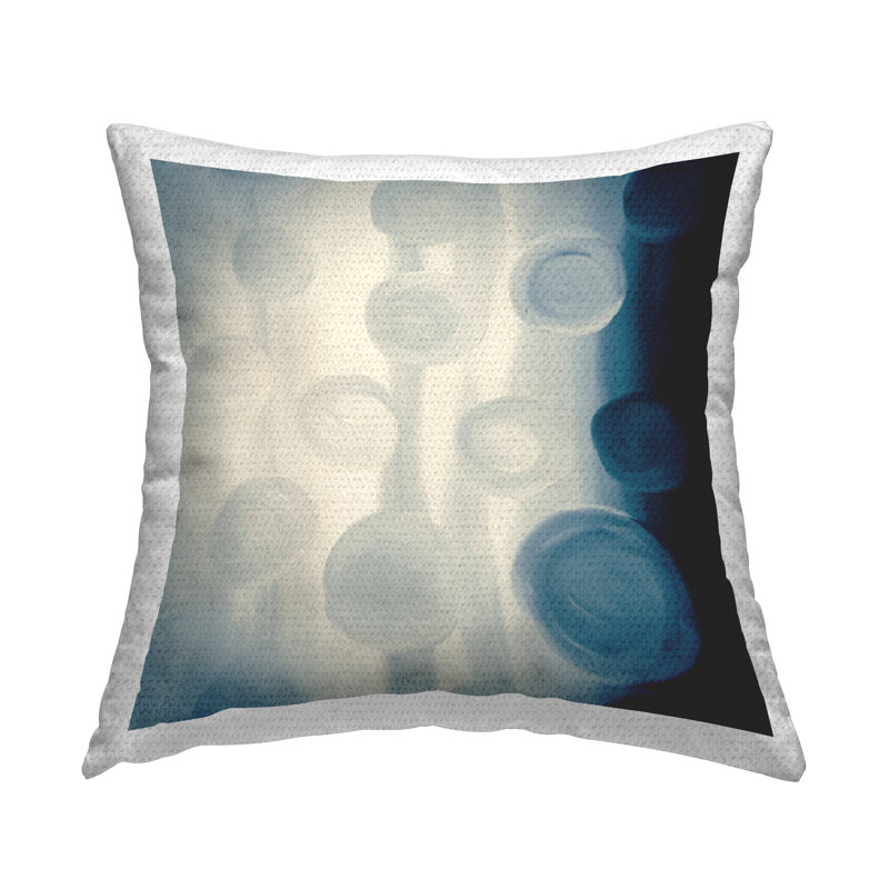 Coussin d'extérieur imprimé Rich Blue Abstract Cercles Shapes Design par Amy Brinkman
